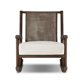 Bring the antique look to the outdoors with this vintage-style outdoor rocking chair. Paired back details let the FSC®-certified teak frame, crosshatch cane panel back and sink-in cushioned seat tell a story of comfort and character. Cover or store inside during inclement weather and when not in use. Amethyst Home provides interior design, new home construction design consulting, vintage area rugs, and lighting in the Kansas City metro area.