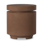 This outdoor propane tank enclosure pairs with fire tables for a clean, seamless look. Made from glass-reinforced concrete, each piece is naturally finished with deep tones of pewter and dark grey. It can act as an end table with its lid on, and has cutouts at the base for hose attachments. Amethyst Home provides interior design, new home construction design consulting, vintage area rugs, and lighting in the Des Moines metro area.
