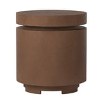 This outdoor propane tank enclosure pairs with fire tables for a clean, seamless look. Made from glass-reinforced concrete, each piece is naturally finished with deep tones of pewter and dark grey. It can act as an end table with its lid on, and has cutouts at the base for hose attachments. Amethyst Home provides interior design, new home construction design consulting, vintage area rugs, and lighting in the Newport Beach metro area.