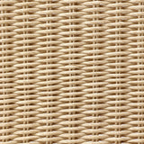 A light, airy take on the traditional bistro shape. This outdoor dining chair features exaggerated splayed legs and a curved X-shaped stretcher, with a handle detail cut out of the woven seat back. Finished with a seat cushion. Cover or store indoors during inclement weather and when not in use. Amethyst Home provides interior design, new home construction design consulting, vintage area rugs, and lighting in the Seattle metro area.