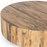 Stunning forces of nature are captured in a coffee table, as spalted primavera wood is hand-shaped into a cylindrical silhouette. Reflective of woods' natural character, a slight color variance is possible Amethyst Home provides interior design, new home construction design consulting, vintage area rugs, and lighting in the Los Angeles metro area.