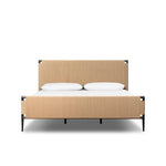 Simple from afar and detailed up close, this organic bed features woven rush for a crafted modern look. A black iron frame offers a striking yet complementary visual contrast.As enthusiasts of luxe style at Amethyst, we love the optimistic inspired Iber Bed. Amethyst Home provides interior design, new home construction design consulting, vintage area rugs, and lighting in the Monterey metro area.