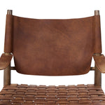 Featuring Ignacio Renault Cognac Chair by Four Hands at Amethyst Home. Reviving a vintage-inspired frame, this leather sling chair meets retro character with laid-back comfort. The tan leather sling back, shaped like a shield, adds bold style, while the woven seat provides a supportive, unique seating experience. Crafted from an ash wood frame with dow. Amethyst Home provides interior design, new home construction design consulting, vintage area rugs, and lighting in the Salt Lake City metro area.