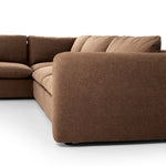 Inflated, pillow-inspired cushioning all around brings cozy comfort to the room. High-performance linen offers the best of both worlds on this plush and welcoming sectional. Amethyst Home provides interior design, new home construction design consulting, vintage area rugs, and lighting in the Charlotte metro area.