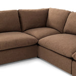 Inflated, pillow-inspired cushioning all around brings cozy comfort to the room. High-performance linen offers the best of both worlds on this plush and welcoming sectional. Amethyst Home provides interior design, new home construction design consulting, vintage area rugs, and lighting in the Los Angeles metro area.