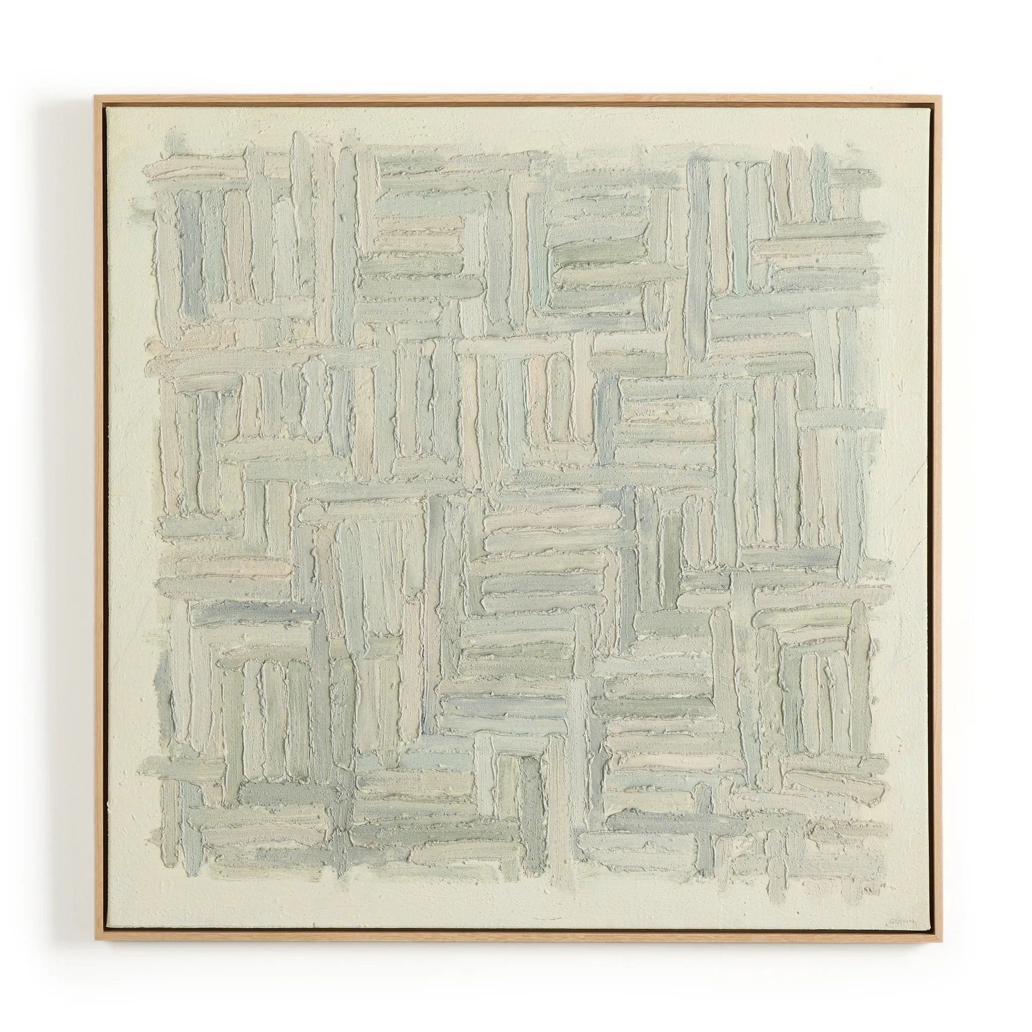 Based in Austin, Texas, abstract-expressionist painter Tyler Guinn looks to texture and organic sensibility to shape his wide variety of works, from geometric pieces and flowing landscapes to mark making and automatic writing. Handmade in Austin, Texas Amethyst Home provides interior design, new home construction design consulting, vintage area rugs, and lighting in the Washington metro area.