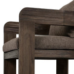 Featuring Jackson Ellor Brown Outdoor Dining Chair by Four Hands at Amethyst Home. Expertly crafted for outdoor dining, the Jackson Ellor Brown Dining Chair offers exceptional comfort and style. With its durable design, this chair is perfect for any backyard or patio. Enjoy a meal with family and friends while sitting in this sturdy and stylish dining chair. Amethyst Home provides interior design, new home construction design consulting, vintage area rugs, and lighting in the Park City metro area.