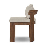 Warm beige upholstery and FSC®-certified teak framing form a simple barrel back outdoor dining chair, complemented by softened edges and a fluid shape for a classic look. Cover or store inside during inclement weather and when not in use. Amethyst Home provides interior design, new home construction design consulting, vintage area rugs, and lighting in the Seattle metro area.