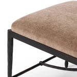 Featuring Jade Altair Mushroom Accent Stool by Four Hands at Amethyst Home. Channel Art Deco with a curved stretcher base of bronzed hammered iron and a velvety seat in a versatile earth tone. Style just about anywhere to create an extra surface or seat. Overall Dimensions: 24.25"w x 20.50"d x 19.00"h. Amethyst Home provides interior design, new home construction design consulting, vintage area rugs, and lighting in the Los Angeles metro area.