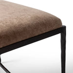 Featuring Jade Altair Mushroom Accent Stool by Four Hands at Amethyst Home. Channel Art Deco with a curved stretcher base of bronzed hammered iron and a velvety seat in a versatile earth tone. Style just about anywhere to create an extra surface or seat. Overall Dimensions: 24.25"w x 20.50"d x 19.00"h. Amethyst Home provides interior design, new home construction design consulting, vintage area rugs, and lighting in the Miami metro area.