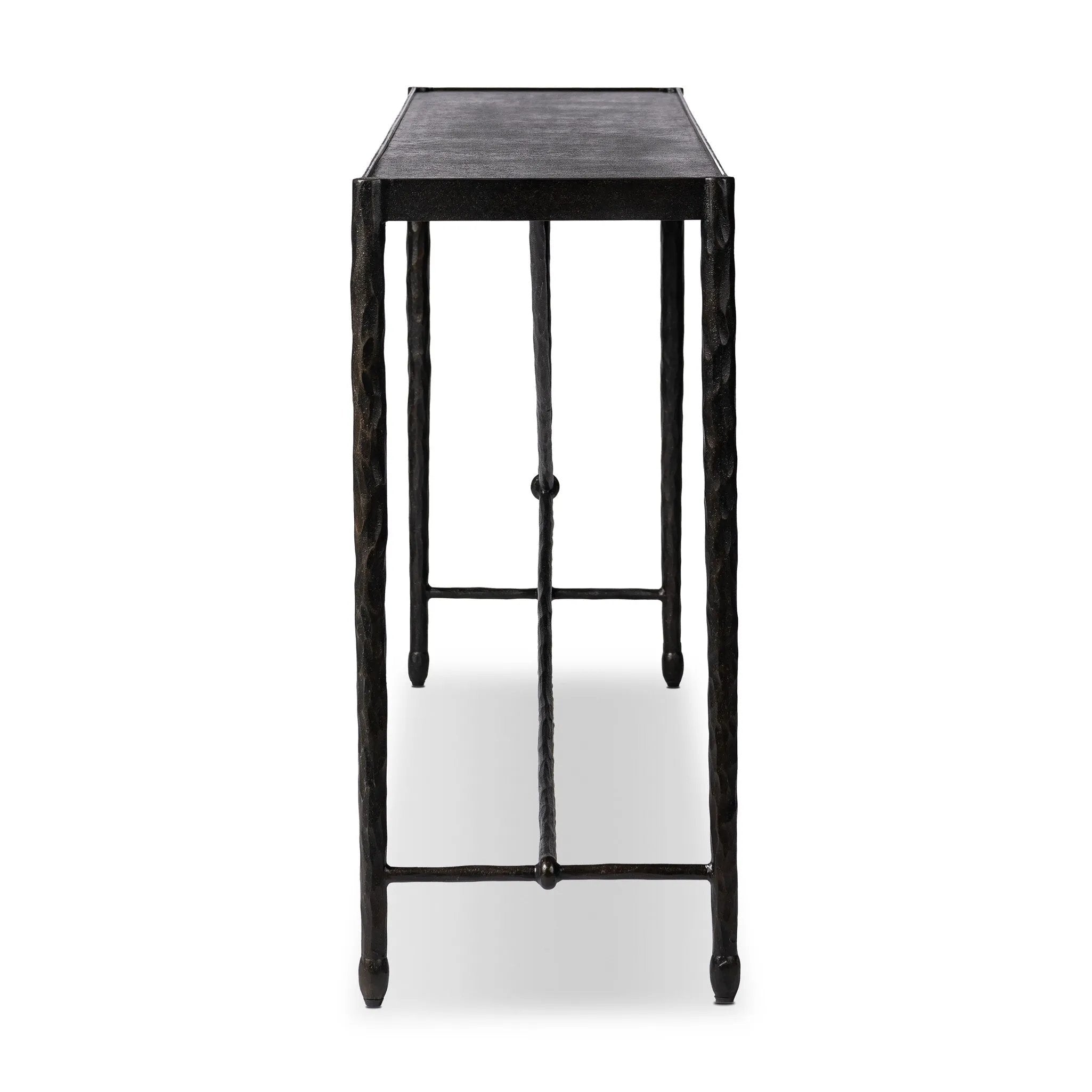 Channel Art Deco with a curved stretcher base of bronzed hammered iron. Style in the entryway, media room or any space that needs extra storage or display.As fans of luxe design at Amethyst, we love the optimistic inspired Jade Console Table. This item pairs well with other brands such as Verellen and is perfect for eclectic homes Amethyst Home provides interior design, new home construction design consulting, vintage area rugs, and lighting in the Park City metro area.
