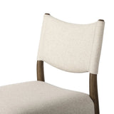 Featuring Jayla Antwerp Natural Stool by Four Hands at Amethyst Home. A midcetury-inspired piece, updated for modern times. A supportive back and seat cushion are upholstered in high-performance fabric, with walnut-finished wooden armrests prime for the head of the table. Perfectly sized for the counter. Steam regularly to keep fabric looking crisp. Performance. Amethyst Home provides interior design, new home construction design consulting, vintage area rugs, and lighting in the Miami metro area.