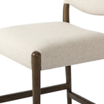 Featuring Jayla Antwerp Natural Stool by Four Hands at Amethyst Home. A midcetury-inspired piece, updated for modern times. A supportive back and seat cushion are upholstered in high-performance fabric, with walnut-finished wooden armrests prime for the head of the table. Perfectly sized for the counter. Steam regularly to keep fabric looking crisp. Perform. Amethyst Home provides interior design, new home construction design consulting, vintage area rugs, and lighting in the Park City metro area.