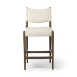 Featuring Jayla Antwerp Natural Stool by Four Hands at Amethyst Home. A midcetury-inspired piece, updated for modern times. A supportive back and seat cushion are upholstered in high-performance fabric, with walnut-finished wooden armrests prime for the head of the table. Perfectly sized for the counter. Steam regularly to keep fabric looking crisp. Performan. Amethyst Home provides interior design, new home construction design consulting, vintage area rugs, and lighting in the Seattle metro area.