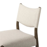 A midcentury-inspired piece, updated for modern times. A supportive back and seat cushion are upholstered in high-performance fabric, with a walnut-finished frame for a contrast of color. Steam regularly to keep fabric looking crisp. Amethyst Home provides interior design, new home construction design consulting, vintage area rugs, and lighting in the Portland metro area.