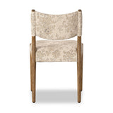 A midcentury-inspired piece brought to modern times. A supportive, sling-style back and seat cushion are upholstered in a soft, velvety fabric, with toasted oak armless framing Amethyst Home provides interior design, new home construction design consulting, vintage area rugs, and lighting in the Des Moines metro area.