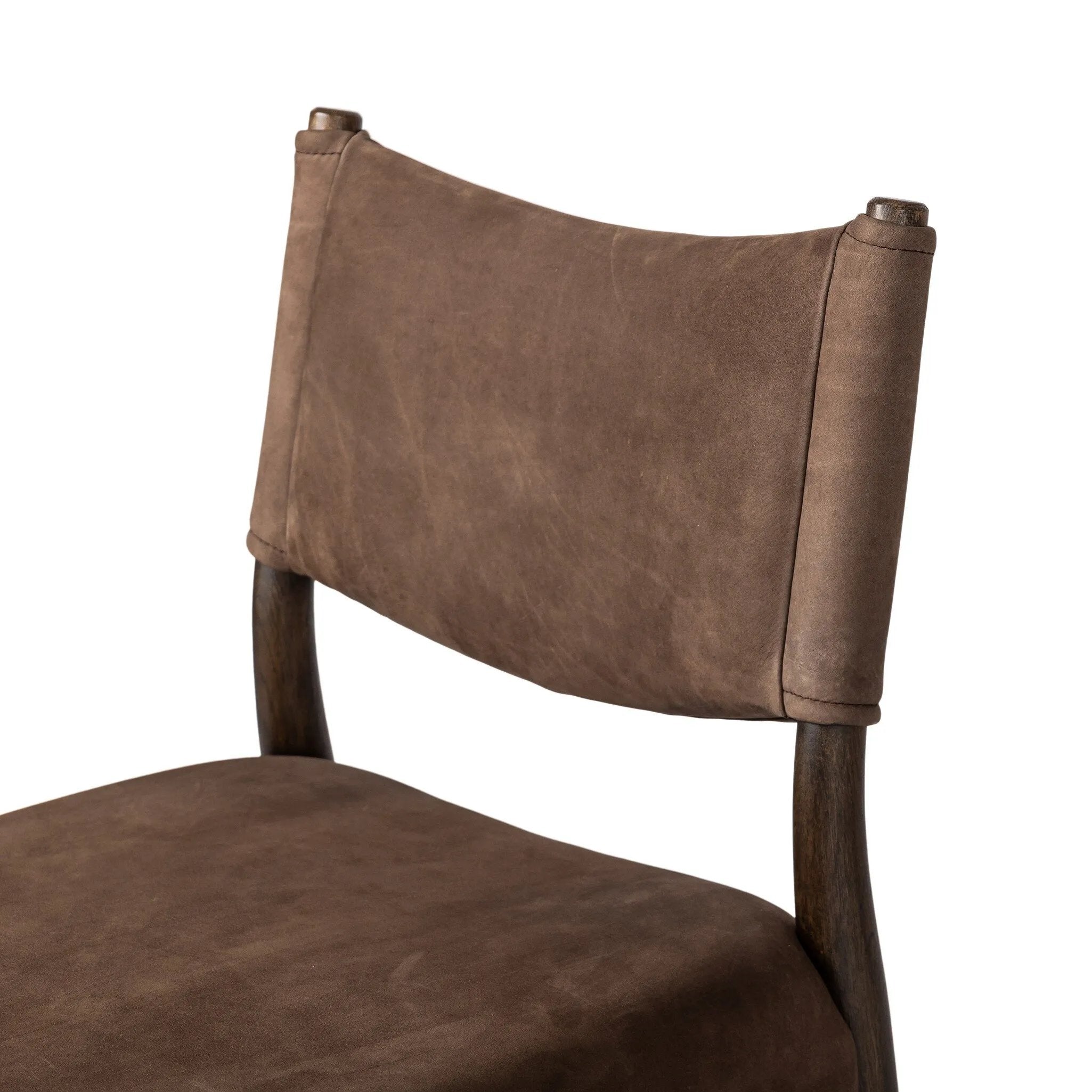 A midcentury-inspired piece brought to modern times. A supportive, sling-style back and seat cushion are upholstered in a soft, velvety fabric, with toasted oak armless framing Amethyst Home provides interior design, new home construction design consulting, vintage area rugs, and lighting in the Alpharetta metro area.