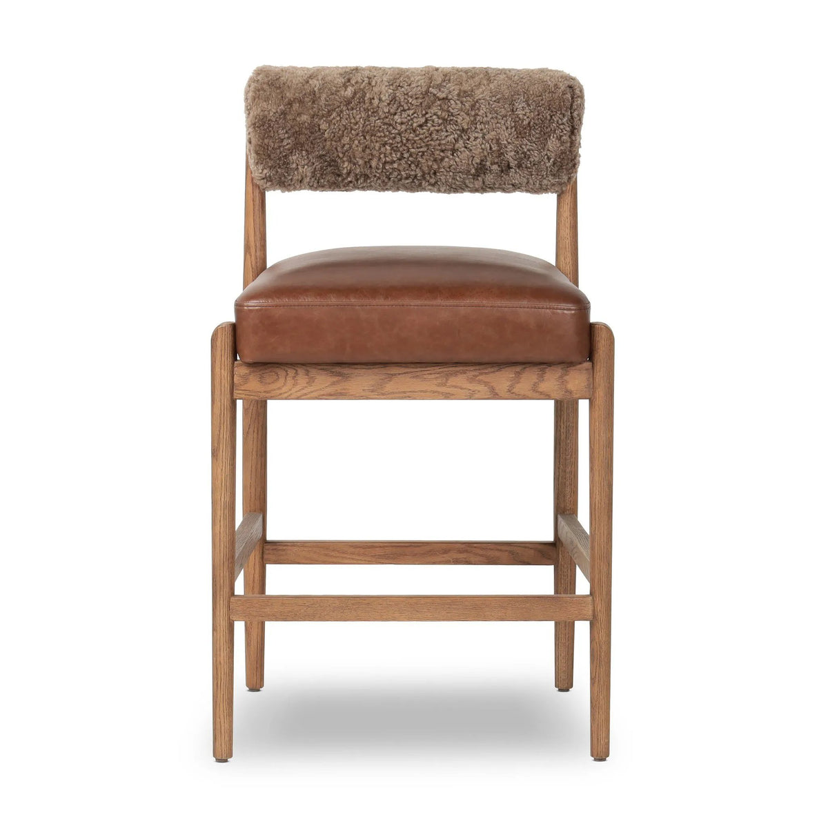 Jazelle Taupe Shearling Counter Stool | shipping 08/26/2025