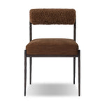 The armless dining chair gets a playful update with a bolstered cylinder seat back. Made from soft shearling and hammered metal — a Seventies-inspired material mix to elevate any dining space. Performance fabrics are specially created to withstand spills, stains, high traffic and wear, ensuring long-term comfort and unmatched durability Amethyst Home provides interior design, new home construction design consulting, vintage area rugs, and lighting in the Winter Garden metro area.