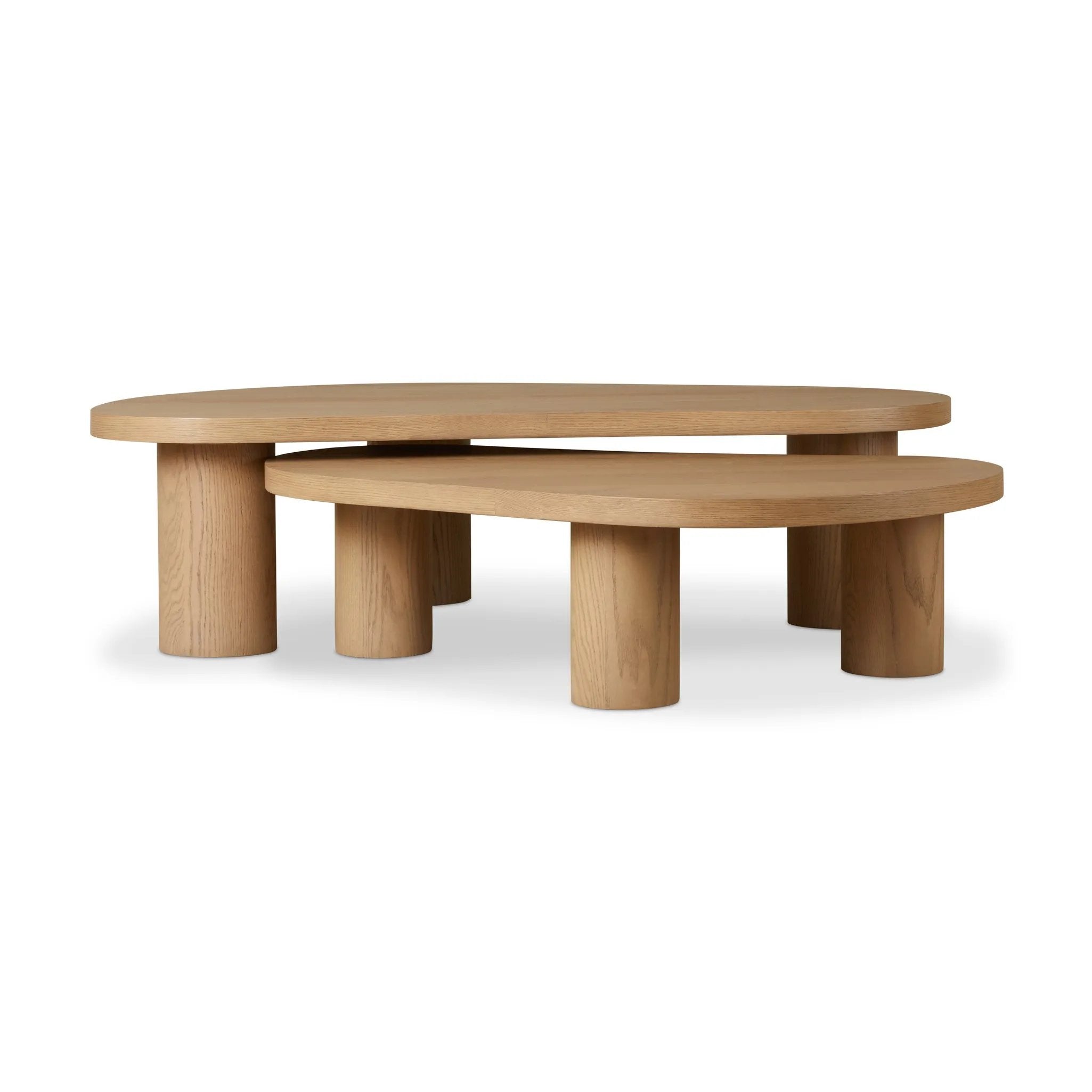 Classic kidney-shaped oak coffee tables bring shape and flexibility to your living space. Inspired by midcentury design, a light, natural finish mixes into into a range of collections with ease Amethyst Home provides interior design, new home construction design consulting, vintage area rugs, and lighting in the Kansas City metro area.