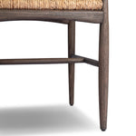 Featuring Jovan Savile Flax Dining Chair With Cushion by Four Hands at Amethyst Home. A seamless addition to your dining collection, a slim-profile dining chair pairs a woven banana leaf seat with a solid oak frame featuring a bentwood back. A tie-fasten seat cushion of high-performance fabric completes the look. Performance fabrics are specially created . Amethyst Home provides interior design, new home construction design consulting, vintage area rugs, and lighting in the Los Angeles metro area.