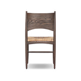 A seamless addition to your dining collection, a slim-profile dining chair pairs a woven banana leaf seat with a solid oak frame featuring a bentwood back Amethyst Home provides interior design, new home construction design consulting, vintage area rugs, and lighting in the Nashville metro area.