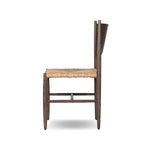 A seamless addition to your dining collection, a slim-profile dining chair pairs a woven banana leaf seat with a solid oak frame featuring a bentwood back Amethyst Home provides interior design, new home construction design consulting, vintage area rugs, and lighting in the Salt Lake City metro area.