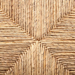 A seamless addition to your dining collection, a slim-profile dining chair pairs a woven banana leaf seat with a solid oak frame featuring a bentwood back Amethyst Home provides interior design, new home construction design consulting, vintage area rugs, and lighting in the Seattle metro area.