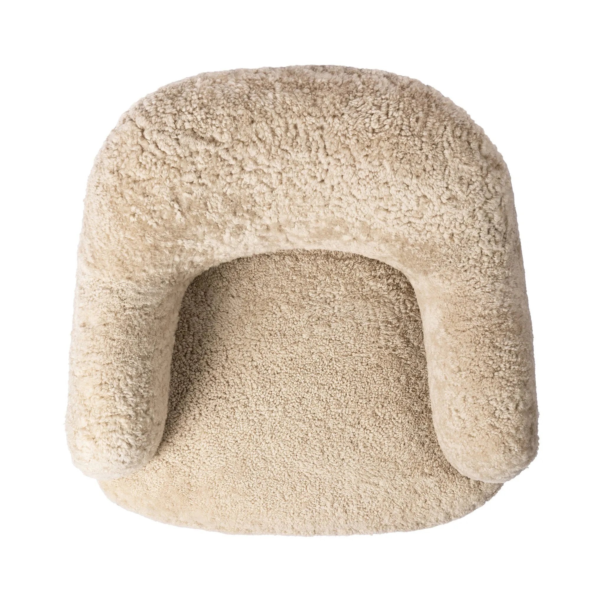 With a supple pile that's soft to the touch, taupe shearling upholstery pairs with an S-spring seat and enveloped frame for an inviting look and feel on this 360-degree swivel chair Amethyst Home provides interior design, new home construction design consulting, vintage area rugs, and lighting in the Des Moines metro area.