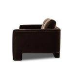 Float-style this unique sofa in a room to show off design details like sleek lines and rear cutouts. Designed with S spring construction, foam and fiber seat cushioning and loose feather-blend back cushions. Upholstered in a soft, velvety cotton. Amethyst Home provides interior design, new home construction design consulting, vintage area rugs, and lighting in the Portland metro area.