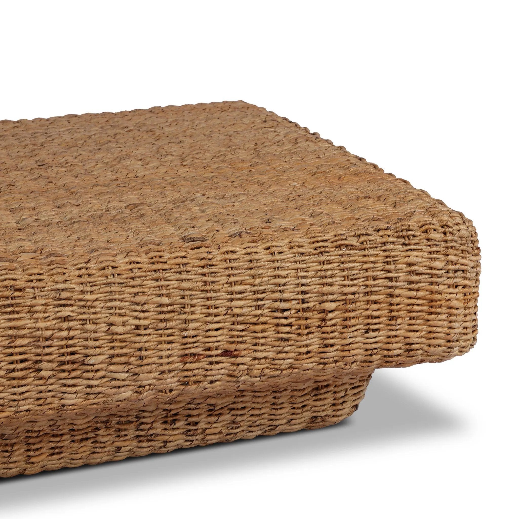 Textural banana leaf is subtly bleached to bring a coastal look to this fully woven coffee table. Adds a casual, elevated element to the living space.As lovers of natural aesthetics at Amethyst, we love the designer inspired Keira Coffee Table. This item pairs well with other brands such as Surya and is perfect for color drenched homes Amethyst Home provides interior design, new home construction design consulting, vintage area rugs, and lighting in the Monterey metro area.