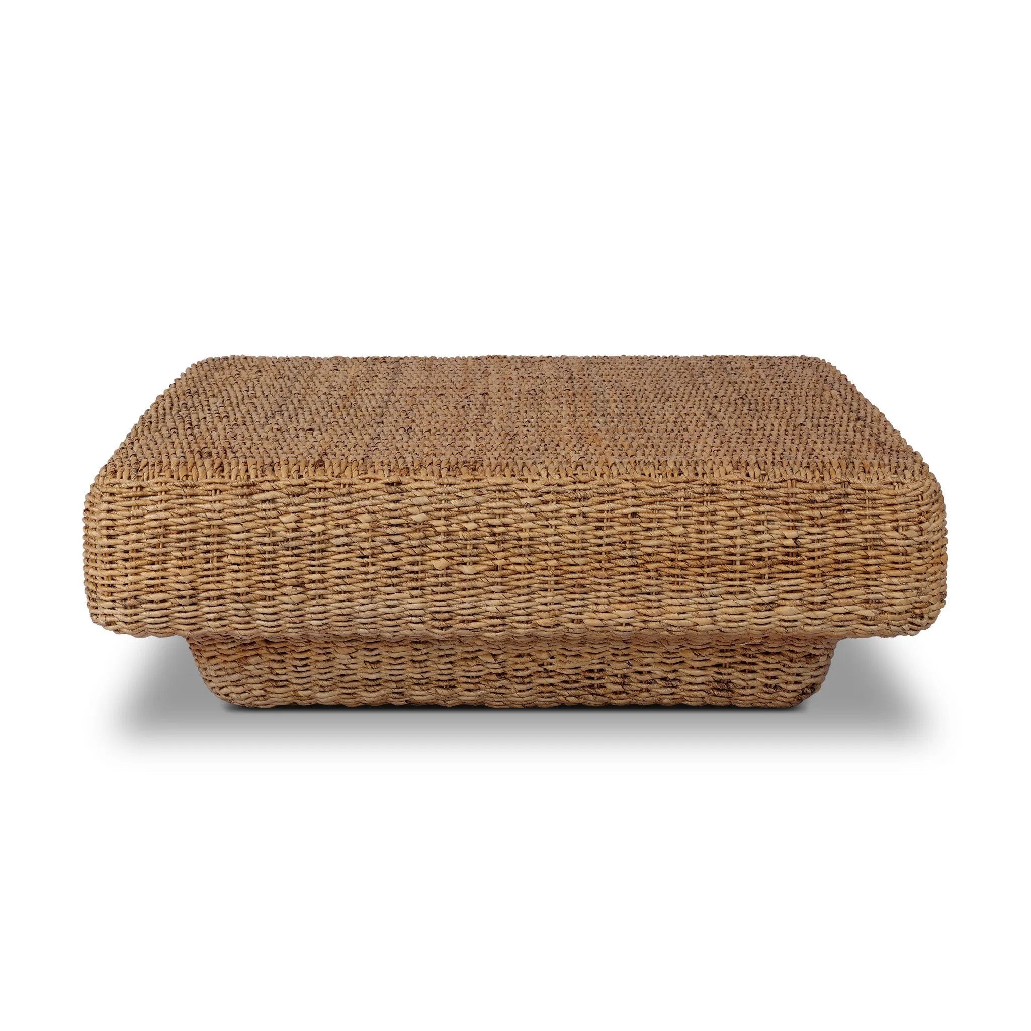 Textural banana leaf is subtly bleached to bring a coastal look to this fully woven coffee table. Adds a casual, elevated element to the living space.As lovers of natural aesthetics at Amethyst, we love the designer inspired Keira Coffee Table. This item pairs well with other brands such as Surya and is perfect for color drenched homes Amethyst Home provides interior design, new home construction design consulting, vintage area rugs, and lighting in the Washington metro area.