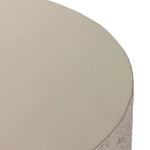 Heavy texture of pumice concrete with a smooth top sets this up as an essential transitional piece for any outdoor style. A statement cylindrical shape lifted by cutout legs contrasts bold design with an airy lightness. Cover or store indoors during inclement weather and when not in use Amethyst Home provides interior design, new home construction design consulting, vintage area rugs, and lighting in the Newport Beach metro area.