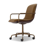 Our mixed material take on the midcentury molded ply chair. Plush ochre velvet seating pairs with a wooden back of rich brown burl and burnished brass arms that wrap under the seat and behind the back, for a continuous, flowing feel. This design-forward material mix creates a tonal and textural contrast that feels both found and fresh. Amethyst Home provides interior design, new home construction design consulting, vintage area rugs, and lighting in the Los Angeles metro area.