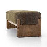 Featuring Kirby Sutton Olive Accent Bench by Four Hands at Amethyst Home. Style this modern accent bench just about anywhere. A cradle base of wire-brushed parawood supports heavily textured upholstered seating.Overall Dimensions: 75.50"w x 20.50"d x 20.50"hWeight : 67.24 lbsMaterials: 100% Polyester, Solid Parawood, Poplar Plywood. Amethyst Home provides interior design, new home construction design consulting, vintage area rugs, and lighting in the Austin metro area.