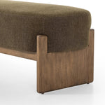 Featuring Kirby Sutton Olive Accent Bench by Four Hands at Amethyst Home. Style this modern accent bench just about anywhere. A cradle base of wire-brushed parawood supports heavily textured upholstered seating.Overall Dimensions: 75.50"w x 20.50"d x 20.50"hWeight : 67.24 lbsMaterials: 100% Polyester, Solid Parawood, Poplar Plywood. Amethyst Home provides interior design, new home construction design consulting, vintage area rugs, and lighting in the Washington metro area.