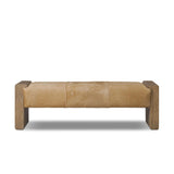Make your space stand out with a unique accent bench of solid oak and hair on hide. Reflective of hides' one-of-a-kind nature, a variance in coloring, pattern and hair length is to be expected Amethyst Home provides interior design, new home construction design consulting, vintage area rugs, and lighting in the Boston metro area.