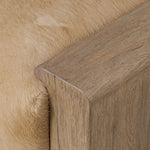 Make your space stand out with a unique accent bench of solid oak and hair on hide. Reflective of hides' one-of-a-kind nature, a variance in coloring, pattern and hair length is to be expected Amethyst Home provides interior design, new home construction design consulting, vintage area rugs, and lighting in the Kansas City metro area.