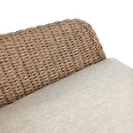 Featuring Koe Ellor Beige Outdoor Chair by Four Hands at Amethyst Home. Bring texture outside. Inspired by the classic tulip shape, this outdoor swivel chair features a sculptural, woven faux hyacinth frame and a deep seat and loose back cushion in 100% olefin, known for its UV-resistant, water-repellent and quick-drying abilities. Cover or store indoors . Amethyst Home provides interior design, new home construction design consulting, vintage area rugs, and lighting in the Los Angeles metro area.