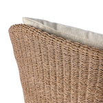 Featuring Koe Ellor Beige Outdoor Chair by Four Hands at Amethyst Home. Bring texture outside. Inspired by the classic tulip shape, this outdoor swivel chair features a sculptural, woven faux hyacinth frame and a deep seat and loose back cushion in 100% olefin, known for its UV-resistant, water-repellent and quick-drying abilities. Cover or store indoors dur. Amethyst Home provides interior design, new home construction design consulting, vintage area rugs, and lighting in the Monterey metro area.