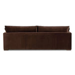Designed to mimic the casual comfort of a feather duvet, slightly flared arms frame feather-blend cushioning upholstered in a cocoa-colored cotton, for a relaxed look and sink-in feel. Fluff cushions regularly to maintain appearance Amethyst Home provides interior design, new home construction design consulting, vintage area rugs, and lighting in the Miami metro area.