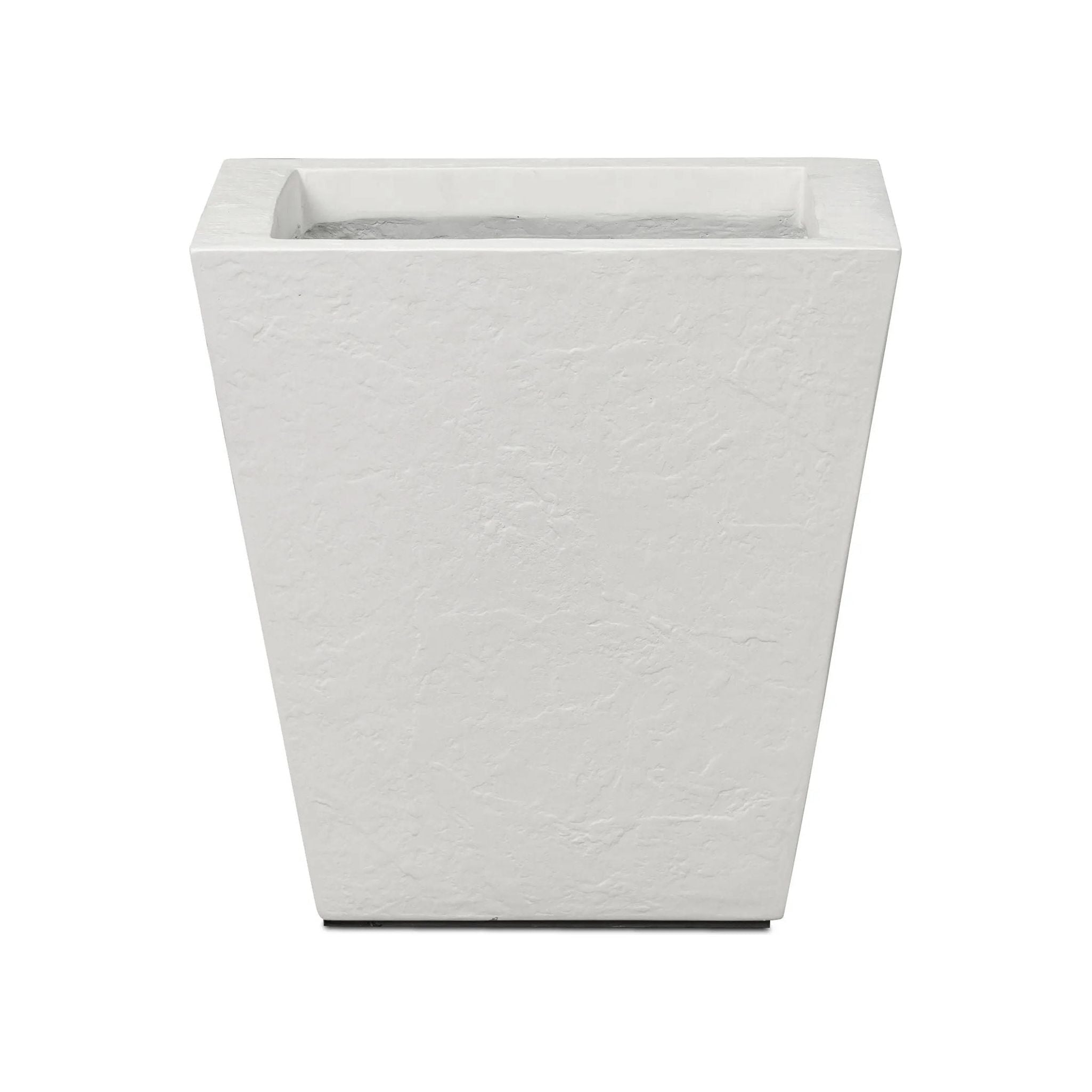 Cast black concrete forms a monolithic planter for use indoors and out. Cover or store indoors during inclement weather and when not in use Amethyst Home provides interior design, new home construction design consulting, vintage area rugs, and lighting in the Laguna Beach metro area.