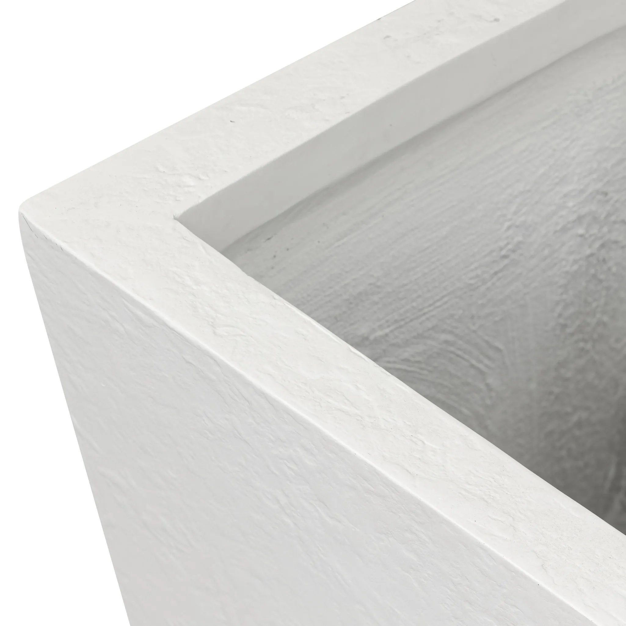 Cast black concrete forms a monolithic planter for use indoors and out. Cover or store indoors during inclement weather and when not in use Amethyst Home provides interior design, new home construction design consulting, vintage area rugs, and lighting in the Winter Garden metro area.
