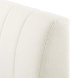 Wide, vertical channeling and low styling speak to the modish Italian influence of this softly textured bed upholstered in cream high-performance fabric. Performance fabrics are specially created to withstand spills, stains, high traffic and wear, ensuring long-term comfort and unmatched durability Amethyst Home provides interior design, new home construction design consulting, vintage area rugs, and lighting in the Boston metro area.
