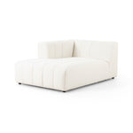 Featuring Langham Fayette Cloud Left Chaise by Four Hands at Amethyst Home. The sensible sectional meets modern Italian styling. Wide vertical channeling offers a luxurious take on modular seating. Bright Fayette Cloud covering awes in any space. Left arm facing chaise to sectional. Performance fabrics are specially created to withstand spills, stains, hi. Amethyst Home provides interior design, new home construction design consulting, vintage area rugs, and lighting in the Kansas City metro area.
