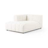 Featuring Langham Fayette Cloud Left Chaise by Four Hands at Amethyst Home. The sensible sectional meets modern Italian styling. Wide vertical channeling offers a luxurious take on modular seating. Bright Fayette Cloud covering awes in any space. Left arm facing chaise to sectional. Performance fabrics are specially created to withstand spills, stains, hi. Amethyst Home provides interior design, new home construction design consulting, vintage area rugs, and lighting in the Kansas City metro area.