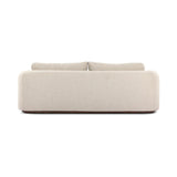 Settle into comfort outdoors. An inviting outdoor sofa features a rounded, inflated silhouette crafted from solid FSC®-certified teak. Finished in high-performance upholstery, with welcoming wide arms and loose back cushions for easy lounging. Cover or store indoors during inclement weather and when not in use Amethyst Home provides interior design, new home construction design consulting, vintage area rugs, and lighting in the Houston metro area.