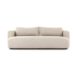 Settle into comfort outdoors. An inviting outdoor sofa features a rounded, inflated silhouette crafted from solid FSC®-certified teak. Finished in high-performance upholstery, with welcoming wide arms and loose back cushions for easy lounging. Cover or store indoors during inclement weather and when not in use Amethyst Home provides interior design, new home construction design consulting, vintage area rugs, and lighting in the Park City metro area.