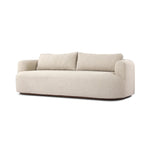 Settle into comfort outdoors. An inviting outdoor sofa features a rounded, inflated silhouette crafted from solid FSC®-certified teak. Finished in high-performance upholstery, with welcoming wide arms and loose back cushions for easy lounging. Cover or store indoors during inclement weather and when not in use Amethyst Home provides interior design, new home construction design consulting, vintage area rugs, and lighting in the San Diego metro area.