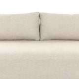 Settle into comfort outdoors. An inviting outdoor sofa features a rounded, inflated silhouette crafted from solid FSC®-certified teak. Finished in high-performance upholstery, with welcoming wide arms and loose back cushions for easy lounging. Cover or store indoors during inclement weather and when not in use Amethyst Home provides interior design, new home construction design consulting, vintage area rugs, and lighting in the Washington metro area.